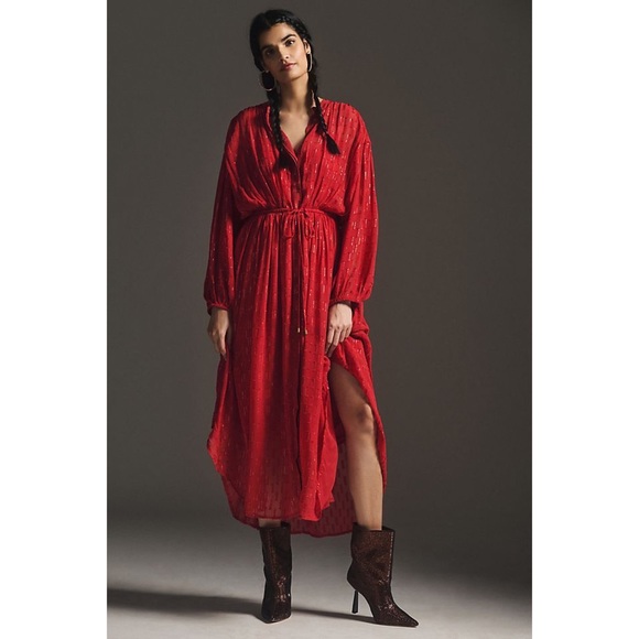 Anthropologie Allene Shimmer Maxi Dress